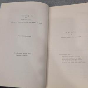 Libro de tratados del condado de Chambers, Alabama, 1984, Ruth Royal Crump, primera edición, historia imagen 3