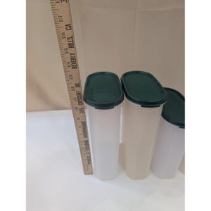 Tupperware Modular Mates Oval Storage Containers Set 5 Pieces Green Lids Vintage image 4