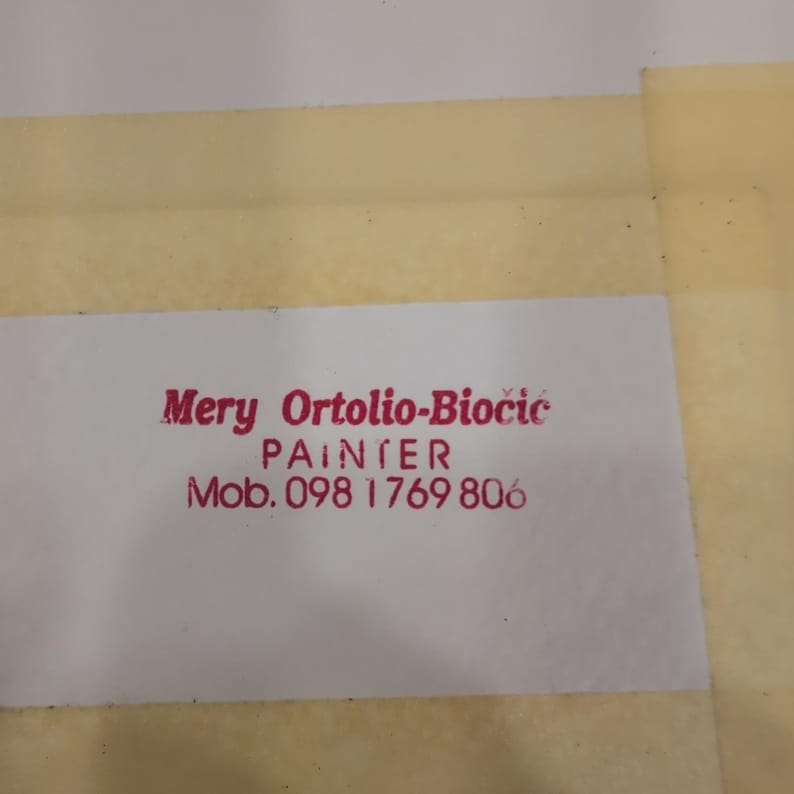Mery Ortolio-Biocic Original Miniature Watercolor Coastal Fortress Painting 2005 image 6