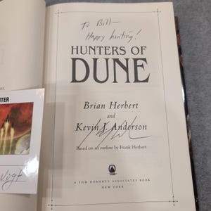 Cacciatori di Dune Prima edizione con ex libris firmato Brian Herbert Kevin J Anderson immagine 2