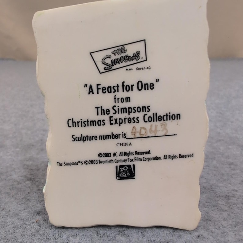 2003 The Simpsons Christmas Express A Feast for One Mr Burns Smithers Figurine image 6