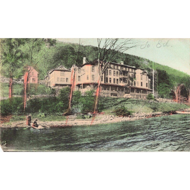 Vintage Glen Haven Hotel Co NY Postkarte Finger Lakes Litho Germany Bild 1