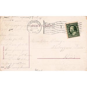 Antieke romantische ansichtkaart uit 1910, gedrukt in Saksen, gedicht, poststempel Sheboygan, Wisconsin afbeelding 2