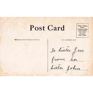 Carte postale ancienne de Thanksgiving, illustration d'une pèlerine et dinde rôtie. Très bon état. image 2