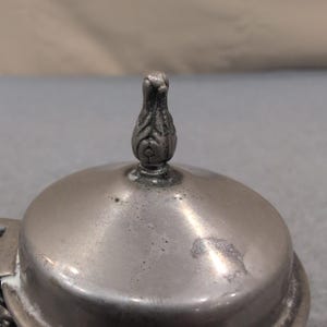 Vintage Miniature Silver Tone Footed Teapot Hinged Lid Ornate Collectible Decor image 4
