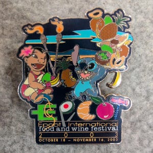 Disney Epcot Food and Wine Festival 2003 Lilo Stitch Pin Limited Edition 3500 image 1