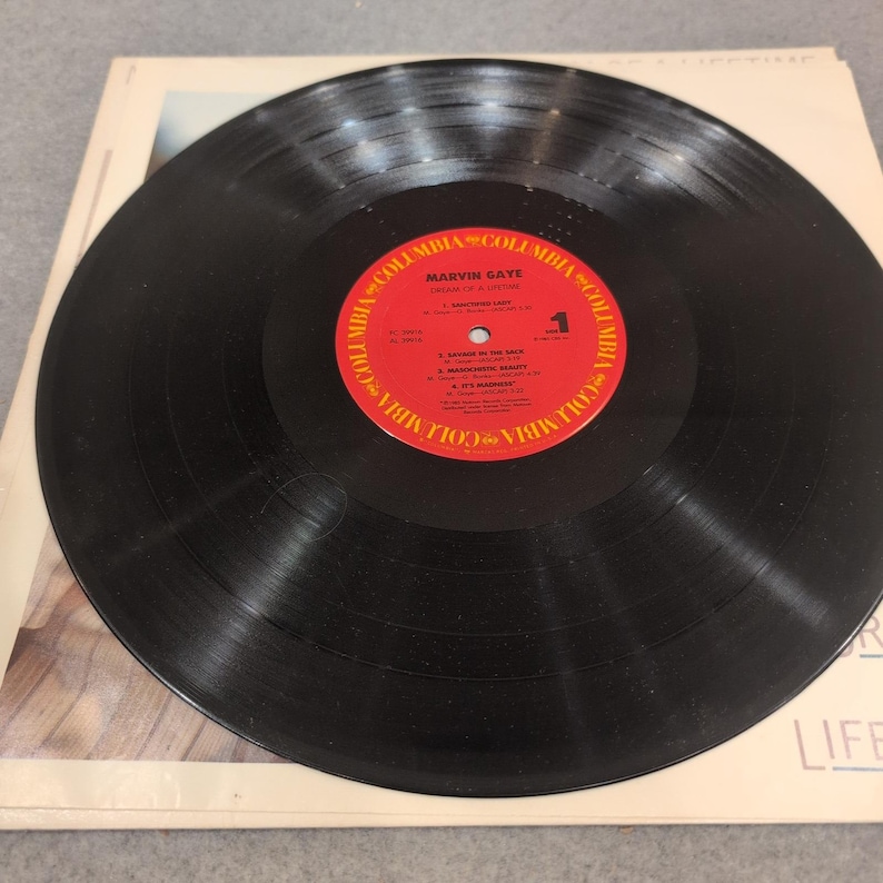 Marvin Gaye Dream of a Lifetime Vinyl LP Columbia FC 39916 1985 Soul Funk R&B image 3