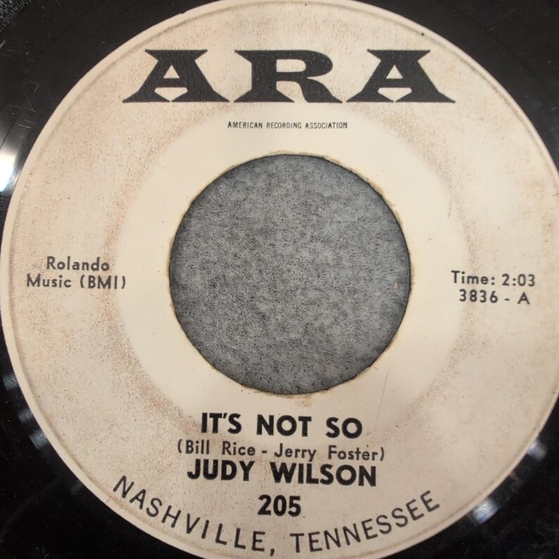 Judy Wilson It's Not So / From My Point of View ARA 205 Nashville 45 RPM Vinyl image 1