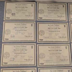 Lot of 20 All God's Children Martha Holcombe Certificates of Authenticity COA image 2