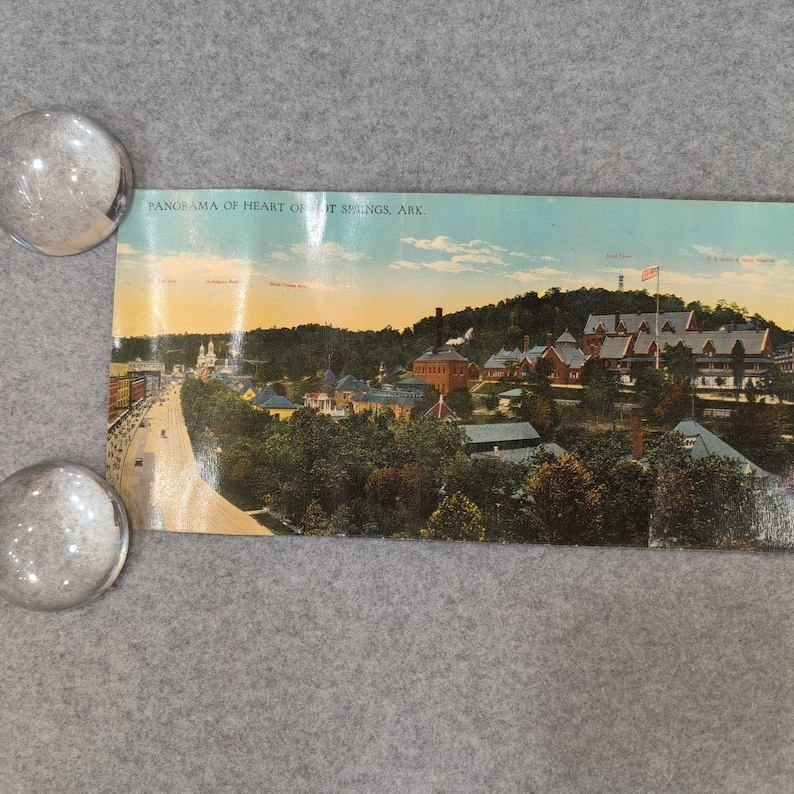 Vintage Panoramic Postcard Heart of Hot Springs Arkansas Eastman Hotel Army Navy image 2