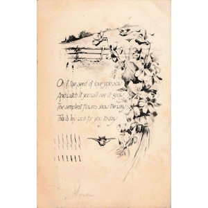 Antike Postkarte mit Blumengedicht von 1911, Poststempel Schlesinger Bros NY Baltimore MD Bild 1