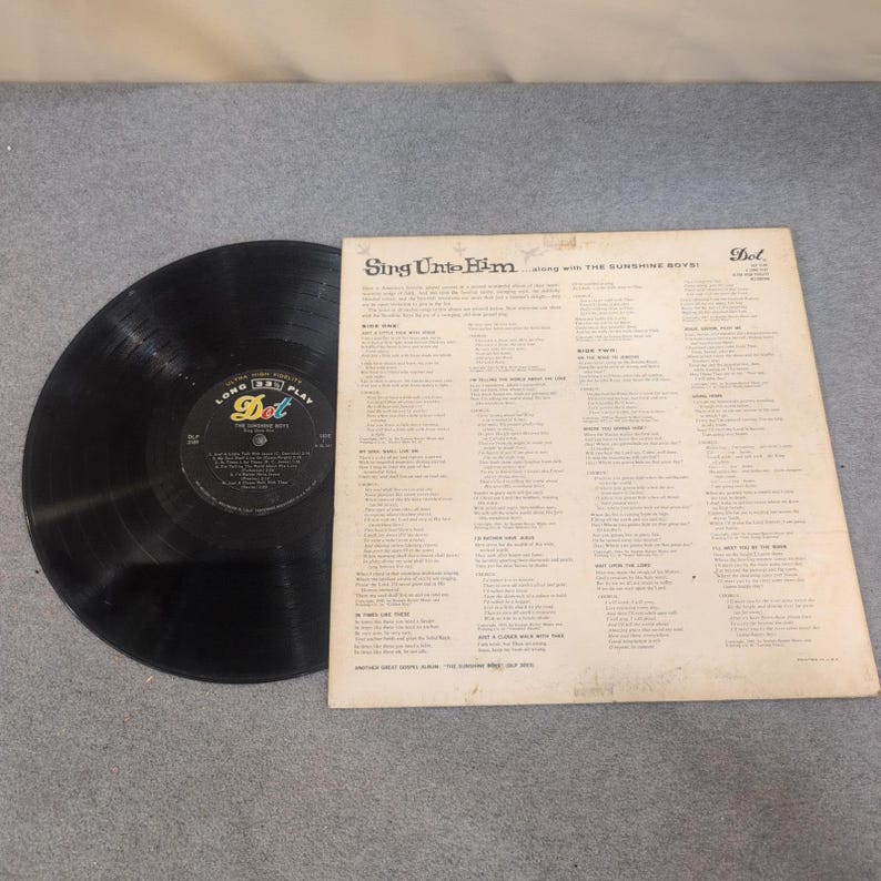 The Sunshine Boys Sing Unto Him Vinyl LP Dot DLP 3189 Gospel image 2