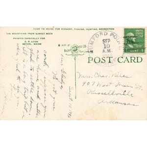 Bethel Maine RPPC? Mountains Sunset Rock 1946 Postmarked 1 Stamp Sepia VG image 2