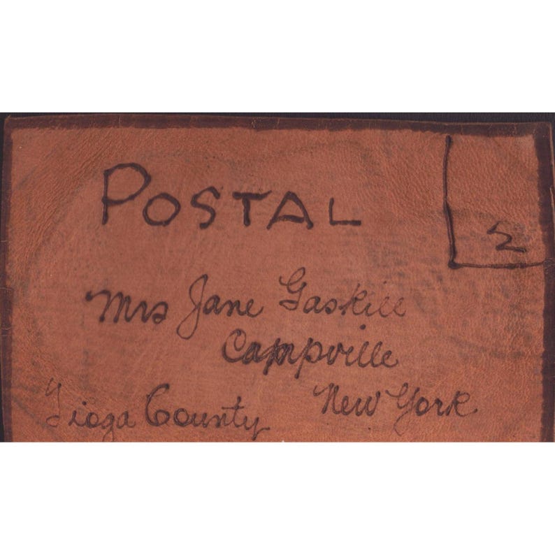 1905 Lewis & Clark Fair Portland Oregon Forestry Building Leather Postcard VG- image 2