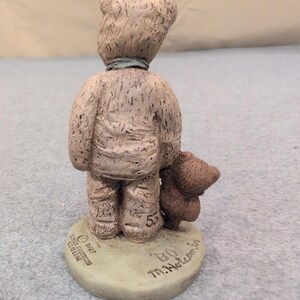 Martha Holcombe All God's Children Bo Figurine 1530 Bear Suit COA Box 1988 image 2