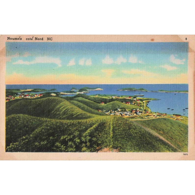 Vintage 1940's Postcard Noumea Côté Nord NC Landscape Scenic View New Caledonia image 1