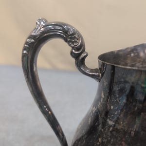 F.B. Rogers Silver Co 3707 Silver Plated Footed Water Pitcher with Ice Guard image 4
