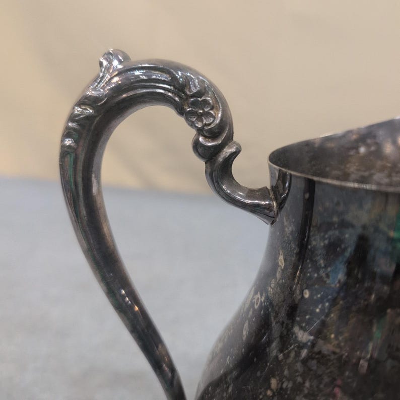 F.B. Rogers Silver Co 3707 Silver Plated Footed Water Pitcher with Ice Guard image 4