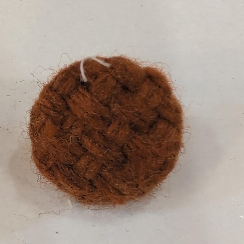 Set of 15 VTG Round Woven Buttons Brown Orange Accents Craft Sewing Apparel image 3