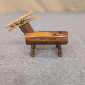 Vintage Wooden Horse Note Holder Straight From The Horses Mouth California Desk image 2