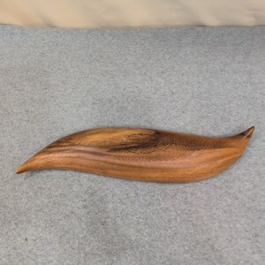 Philcraft Monkey Pod Wood Leaf Tray Hand Carved Philippines Brown image 7