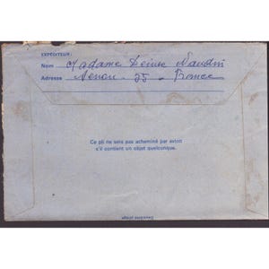 Vintage 1971 French Aerogramme Concorde Stamp Airmail Letter Meuse France to USA image 2