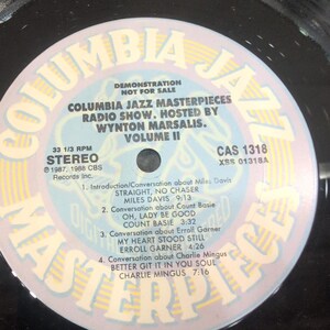 Columbia Jazz Masterpieces Radio Show Vol II Wynton Marsalis Vinyl LP CAS 1318 image 4