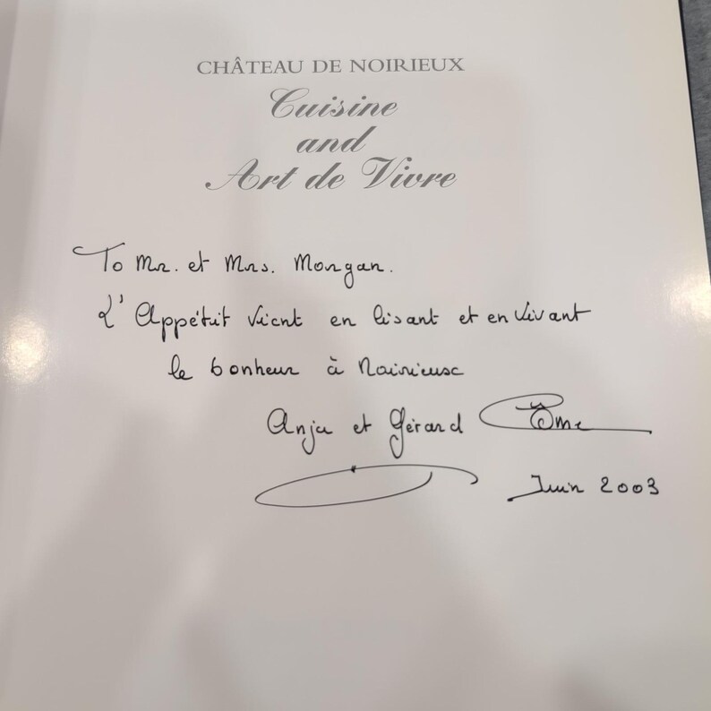 Chateau de Noirieux Cuisine and Art de Vivre Hardcover Cookbook Signed + Letter image 4