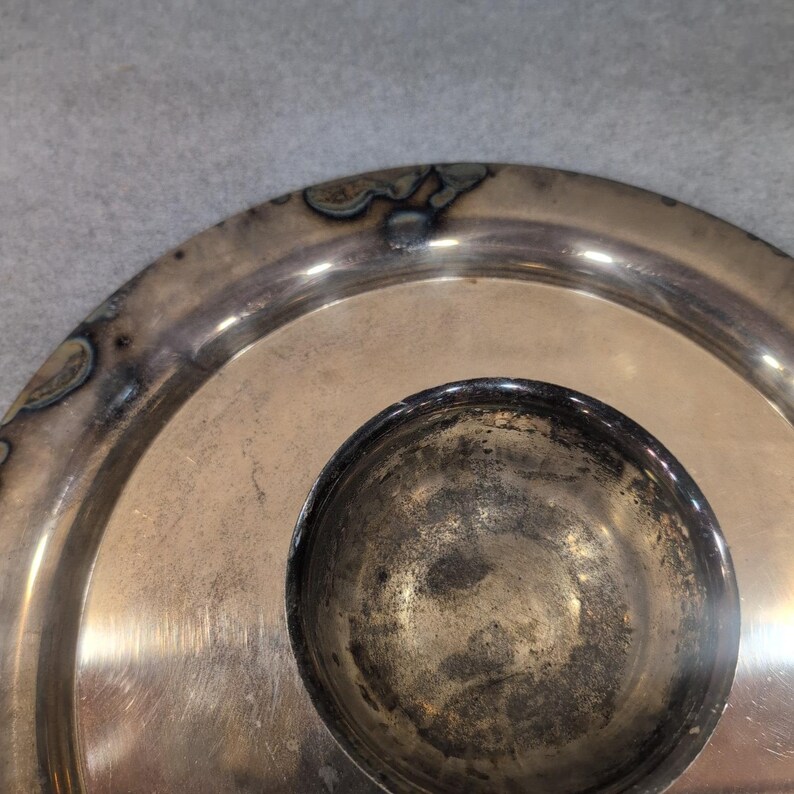 Wm A Rogers Oneida Silver Plated Chip and Dip Server Round Platter Bowl NA310 image 3
