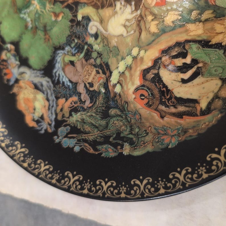 Russian Legends The Golden Cockerel Collector Plate 18k Gold USSR image 2