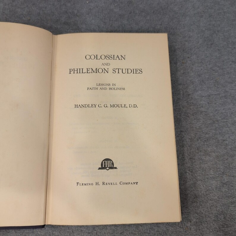 Colossian and Philemon Studies Handley C G Moule Hardcover Fleming H Revell Co image 2