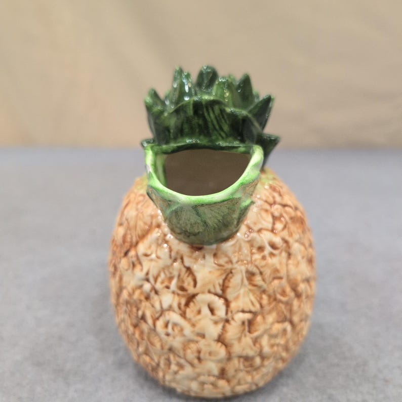 The Haldon Group 1986 Ceramic Pineapple Pitcher Creamer Yellow Green Vintage image 2