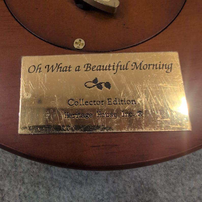 1996 Sansco Heritage House Angel Couple Music Box Oh What a Beautiful Morning image 6