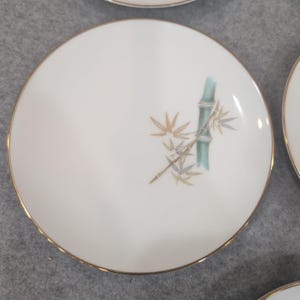 Noritake Oriental 6341 Bamboo Salad Plates and Saucers Set of 8 Japan Fine China image 2