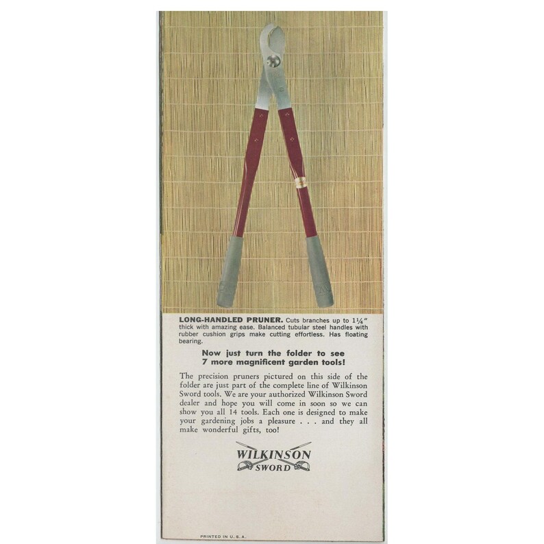 Brochure publicitaire vintage pour outils de jardin Wilkinson Sword Precision Pruners (Très bon état) image 2