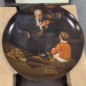 Norman Rockwell The Tycoon Collector Plate Edwin M Knowles Heritage Series 1982 image 1