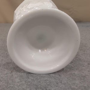 Vintage White Milk Glass Harvest Grape Pedestal Goblet Scalloped Rim image 7