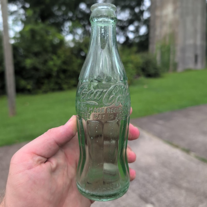 Vintage Coca-Cola Bottle Anniston Alabama Georgia Green Glass 1948 Hobbleskirt image 1