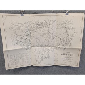Vintage 1983 General Highway Map Shelby County Alabama Road Travel 25" x 18" image 1