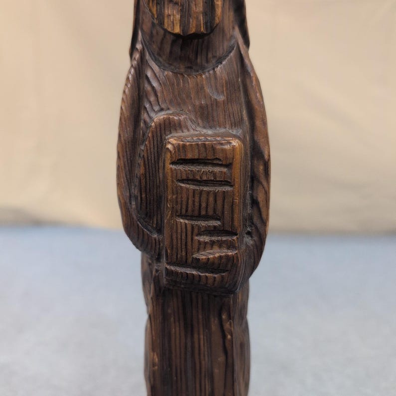Vintage Hand Carved Wood Figurine Wise Man Prophet Religious Folk Art Sculpture image 7