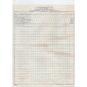 Vintage American Red Cross Swimming Course Worksheet Form 5723 Rev 10-75 Paper image 1