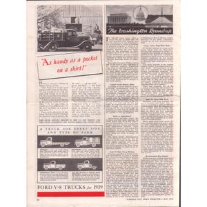 Revista Vintage National Live Stock Producer, mayo de 1939, anuncio de camión Ford V-8 VG- imagen 2