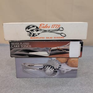 Eales 1779 Verzilverde saladeschaar Taarttang Dinerroltang 3-delige set afbeelding 1
