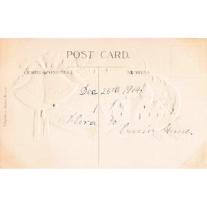 Vintage 1914 Embossed Christmas Postcard Snowy Village Silver Bells Series 117 image 2