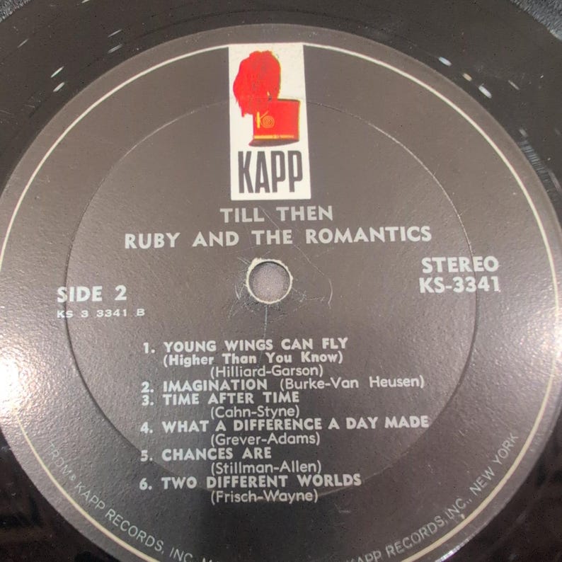 Ruby and the Romantics Till Then Vinyl LP Kapp Records KS-3341 Stereo 1963 image 6