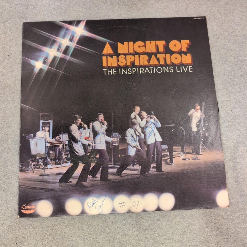 The Inspirations A Night of Inspiration Live Signed Vinyl LP Canaan CAS-9803-LP image 1