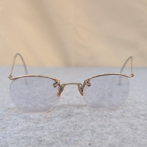 Vintage Rimless Engraved Gold Tone Eyeglass Frames Cable Temples Retro Smalls 1 image 1
