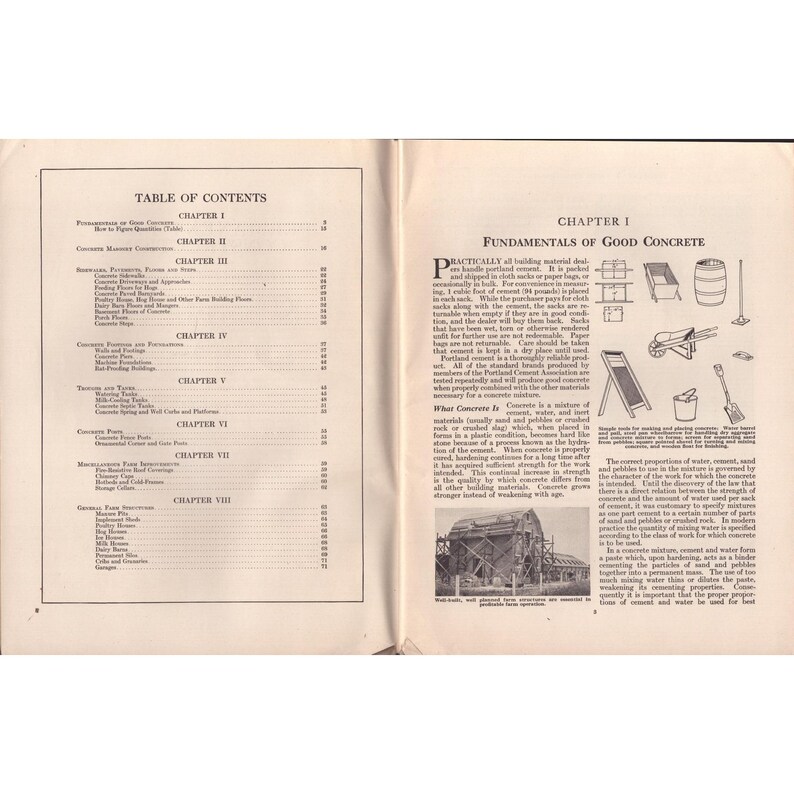 Vintage Permanent Farm Construction Concrete Masonry Illustrated Booklet Guide Bild 3