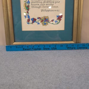 Rosemary Kenney Philippians 4:6,7 Calligraphy Art Framed Illuminated Scripture image 3