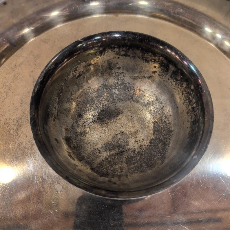 Wm A Rogers Oneida Silver Plated Chip and Dip Server Round Platter Bowl NA310 image 4